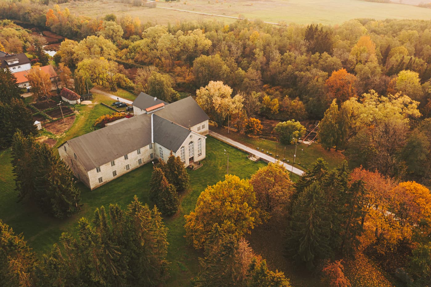Lagedi Castle aerial view — event venue near Tallinn, Harju County